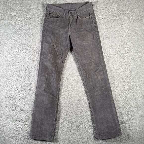 Levi's 514 Corduroy Pants Mens 28x32 Gray Straight Leg‎ White Tab Cotton - Picture 1 of 11